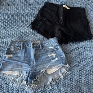 Hidden Black & Blue Jean Short Set